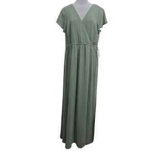 Lulus Lost In The Moment Boho Party Sage Brush Maxi Dress In Green Sz 1XL NWT